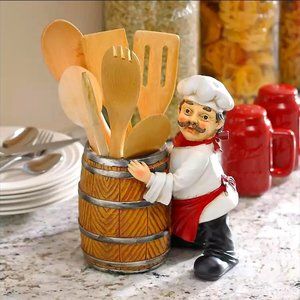 Chef and Barrel Utensil or Bottle Holder
